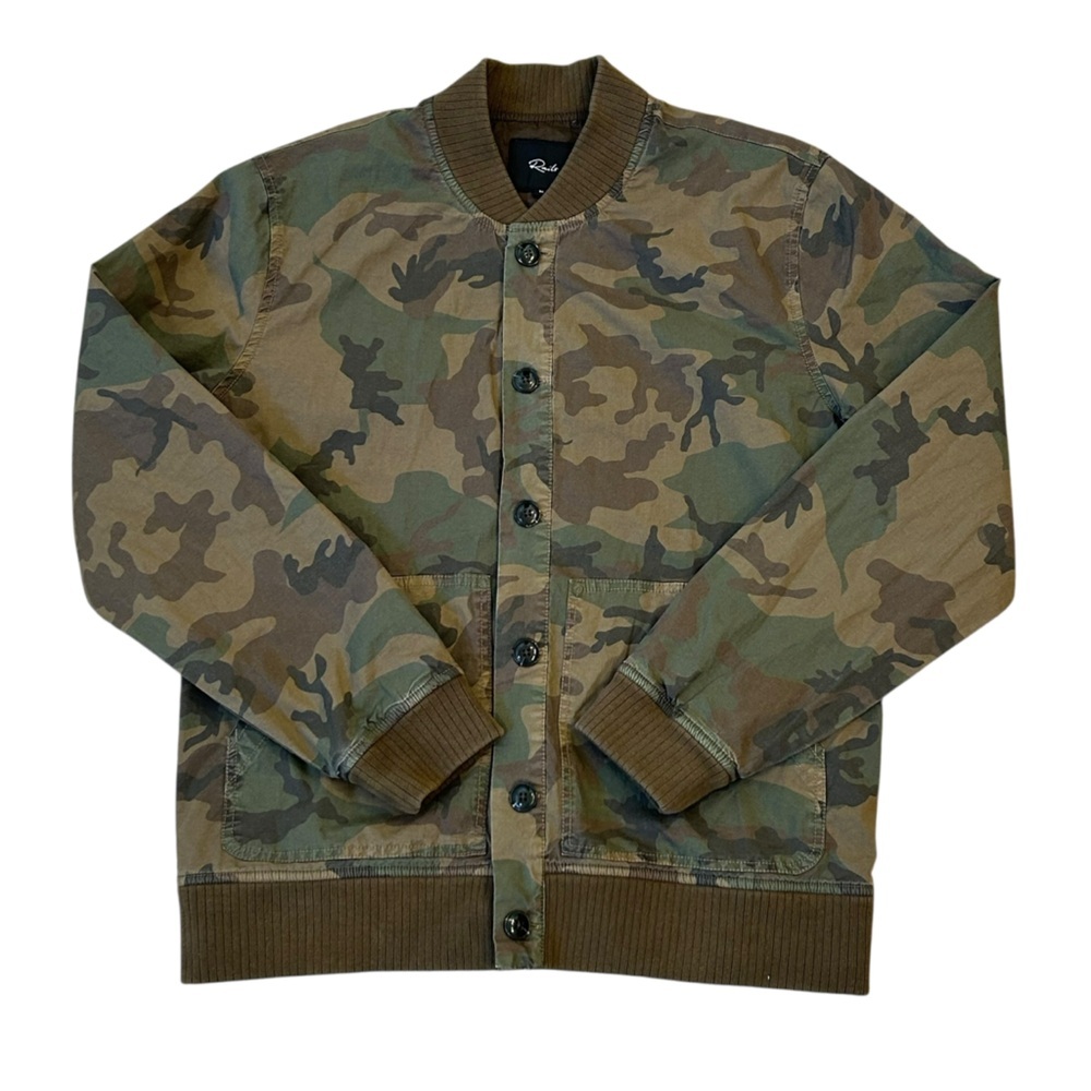 Men's Rails Camo Print Streetwear Utility Bomber Urban Jacket Medium